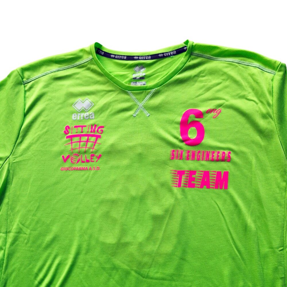 NWT Erreà Italian Vollyeball Jersey Workout Sport Ventilated Tee Lime Size XXL - Picture 3 of 12